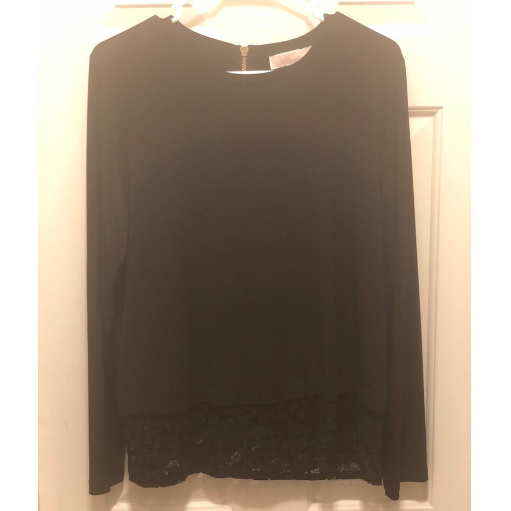 Michael Kors black long sleeve blouse
